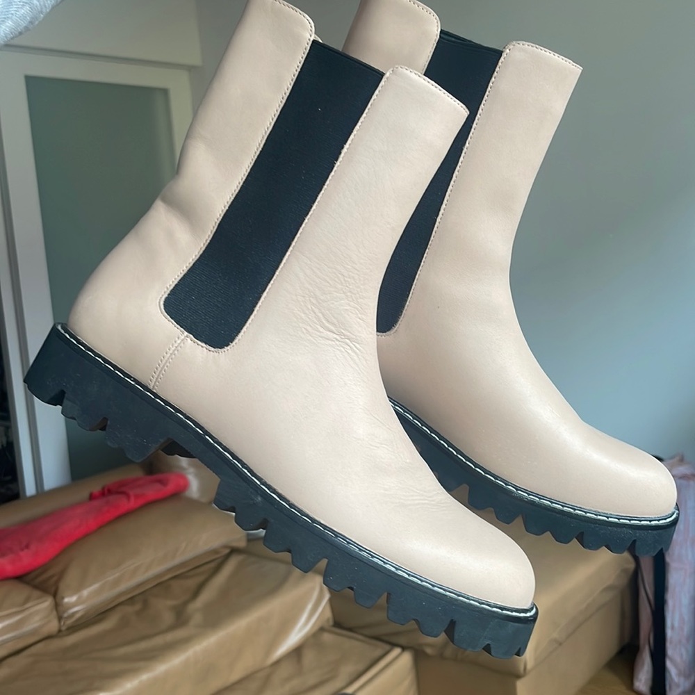 J. Crew Tall Chelsea Boots, cream